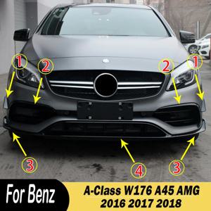 메르세데스 벤츠 A 클래스 W176 A45 AMG 2016 2017 2018 프론트 범퍼 립 디퓨저 스플리터 윈드 나이프 안개등 그릴 바디 키트