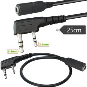 바오펑 UV-5R 8D 82, 콴셩 K5 K6, TYT, 켄우드 무전기용 2핀-3.5mm 암형 폰 오디오 이어폰 변환 케이블