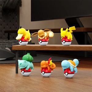 정통 포켓몬 Eevee 수제 피카추 CHARMANDER SQUIRTLE 만화 모델 데스크탑 장식 어린이 장난감 크리스마스 선물