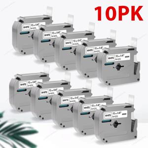 2개/10개 M-K231 브라더 P 터치 M 테이프 대체품 MK231 MK-231 M-K231S M231 12mm 검정색 바탕에 흰색 브라더 PT-70 라벨 메이커용