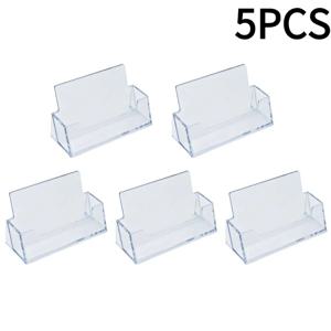 1/2/3/4/5pcs 명함 케이스 데스크탑 오피스 명함 홀더 디스플레이 스탠드 플라스틱 투명 선반 상자 보관함 신제품