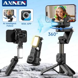 짐벌 Q19 AI 데스크탑 360 °   자동 회전 얼굴 추적 방진 셀카봉 스마트폰용 필라이트 포함 핸드헬드 안정기