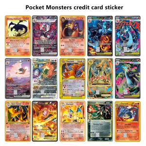 PTCG 신용카드 스킨 스티커 안티 디가우징 애니메이션 리자몽 스티커 비자 JCB 마스터카드 및 기타 IC 카드용