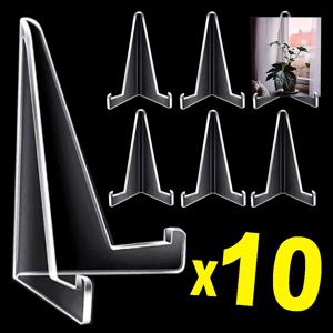 10/5Pcs 투명 삼각형 디스플레이 스탠드 사진 홀더 카드 홀더 그림 게임용 하드 아크릴 스탠드 야구 스포츠 카드