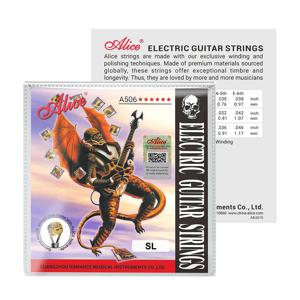 앨리스 1세트 A506-L / A506-SL 전기 기타 스트링 – 슈퍼 라이트 009-042, 니켈 도금 합금 와운드, 스틸 코어, 초보자용