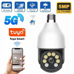 5MP 5G 전구 카메라 E27 WiFi TUYA 스마트 라이프 PTZ IP CCTV 실외 야간 투시경 3MP 보안 비디오 전구 감시 카메라 TUYA
