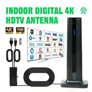신호 증폭기가 있는 실내 HD 디지털 TV 안테나, 200마일 이상의 범위, 모든 TV 모델의 로컬 채널에 대한 4K 1080P 지원