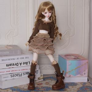 새 상품: 30/45/60cm 인형용 의상 세트, 1/3, 1/4, 1/6 BJD 인형용, 갈색 스커트, DIY 소녀 장난감, 인형 액세서리