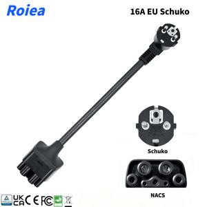 테슬라 EU 16A 슈코 2세대 범용 모바일 커넥터용 NEMA 어댑터, 모델 S, Y, X, 3용 TPE 케이블 전기차 충전 어댑터