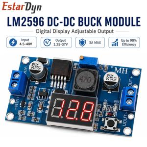 Estardyn LM2596 3A 벅 스텝다운 컨버터 4-40V에서 1.25-37V로 조정 가능한 전압 조정기 모듈(LED 전압계 포함) DIY용