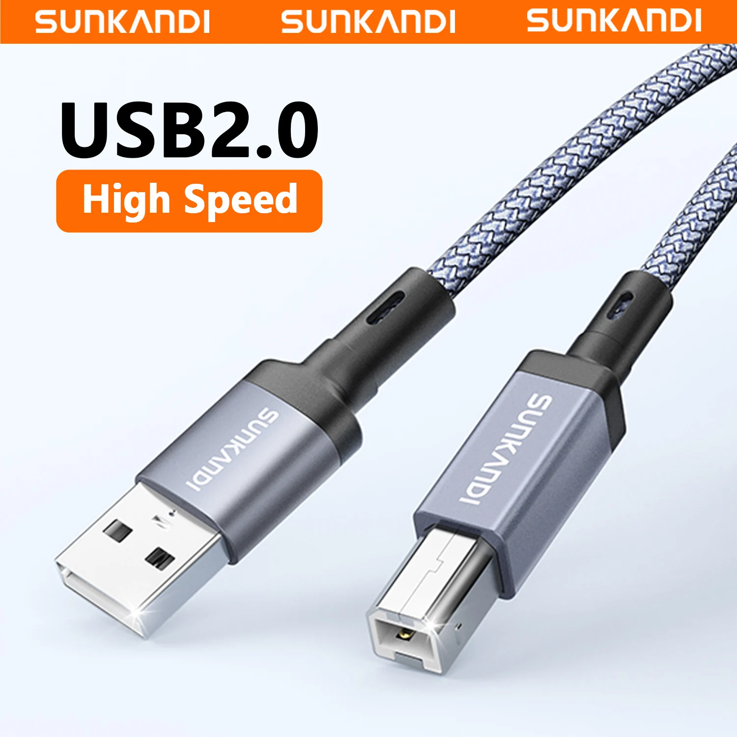 SUNKANDI USBA 프린터 케이블, USB A-USB B 프린터 케이블 고속 연결, HP, Canon, Brother, Samsung, Lexmark, Xerox 등에 적합