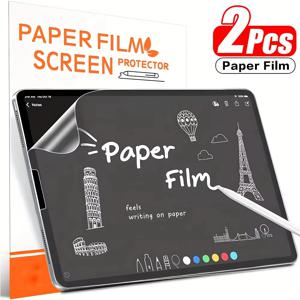 아이패드 에어 프로 13 11 M3 M2용 무광택 화면 보호 필름 2개, 눈부심 방지 드로잉 필름 호환 애플 펜슬