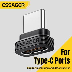 Essager Type C 먼지 방지 플러그 Type C - Type C OTG 어댑터는 iPhone Samsung Xiaomi용 충전 및 데이터 전송 보호 플러그를 지원합니다.
