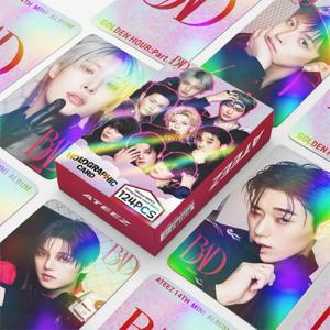 124개입 싱글 앨범 ATEEZ BAD 미니 로모 카드 포토카드 HD 팬 컬렉션 카드 장식용 선물