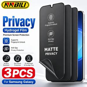 NNBILI 3Pcs 엿보기 방지 하이드로겔 필름, 지문 잠금 해제 지원, 삼성 갤럭시 S26 S25 S24 S23 S22 S21 S20 Ultra FE Plus용