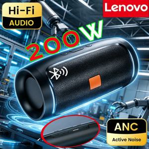 Lenovo 블루투스 5.4 휴대용 무선 스피커, TF 카드/USB/FM 라디오 지원, 듀얼 스피커, 스테레오 재생, 음성 방송, 서브우퍼, 사운드 박스