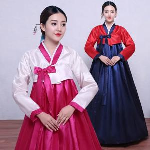 전통 한국 여성 궁정 결혼식 일상 공연 무대 의상 새로운 스타일의 고대 중국 민족 의상