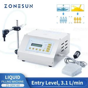 ZONESUN 액체 정량 주입기 충진기 액체 소분기 숫자 제어 향수 주스 오일 필터, 음료 미네랄 물병, 액체 충전 기계 포장 기계