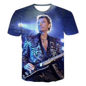 Johnny Hallyday 3D 프린트 티셔츠 남성 여성 힙합 streetwear 오버 사이즈 티셔츠 패션 캐주얼 스타일 반소매 티셔츠