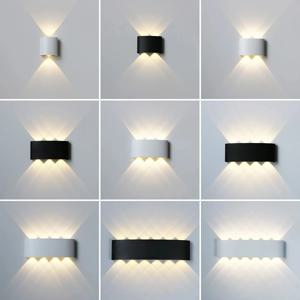 LED 벽 램프 방수 야외 벽 조명 베란다/정원/침실 실내 현대 노르딕 Sconce Luminaire 2/4/6/8/10/12W AC85-265V
