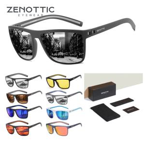 남성용 ZENOTTIC 편광 선글라스 경량 TR90 프레임 UV400 보호 사각형 선글라스