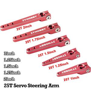 1Pcs 알루미늄 CNC 금속 조향 서보 암 경적 1/1.25/1.5/1.75/2 인치 RC 비행기 RC 자동차 서보 25T 스윙 암 부품 레드