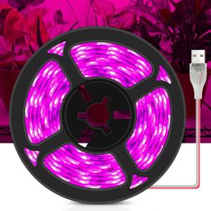 LED 성장 조명 풀 스펙트럼 USB 성장 조명 스트립, 2835 칩 LED 식물 램프, 식물 꽃 온실 수경 재배, 0.5m, 1m, 2m