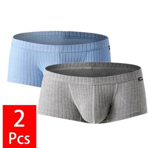 2 개/몫 섹시한 남자 속옷 복서 반바지 모달 Cuecas 복서 U 볼록한 주머니 팬티 Calzoncillos 슬립 통기성 남성 속옷