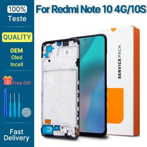 Xiaomi Redmi Note 10S 디스플레이 터치 스크린 용 M2101K7BNY Lcd Xiaomi Redmi Note 10 4G 용 프레임 도매 스크린 디스플레이 포함