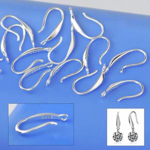 도매 50PCS 정품 솔리드 925 스털링 실버 컬러 귀걸이 부드러운 후크 귀 와이어 DIY 귀걸이 액세서리 쥬얼리 결과