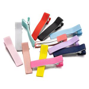다양한 색상의 납작한 악어 모양 리본 헤어 클립 20개 세트, DIY 수제 헤어 액세서리, 장신구 제작용, 공예용 헤어핀, 여아용/어린이용