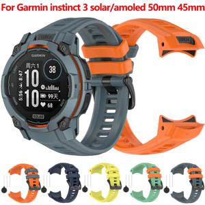 Garmin Instinct 3 Amoled 50mm 45mm 용 실리콘 스트랩 Garmin Instinct 3 Solar 45mm 50mm 스트랩 용 기존 공식 손목 밴드