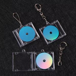 1개 NFC 기능 CD 디스크 키 체인 미니 CD 케이스 키홀더 기념 앨범 키홀더 DIY 백팩 펜던트용