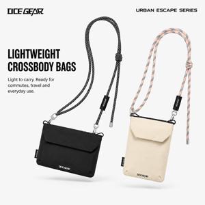 OCEGEAR RFID 크로스바디 폰백 (조절 가능한 로프 스트랩 포함) 가벼운 나일론 소재의 여행용/아웃도어용 남녀공용 여권 파우치