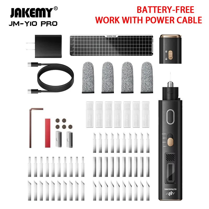 Jakemy JM-Y10 PRO 초음파 절단 칼 OLED 스크린 과열 보호 DIY 전기 절단 조각 연삭 도구