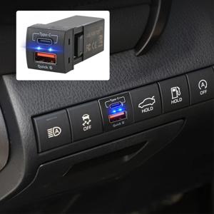 Toyota Corolla RAV4 Camry 24V 12V 48W Type-C PD USB 충전기 QC 3.0 차량용 전원 어댑터 포트 내부 빠른 충전 소켓