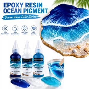 50/100ml 오션 웨이브 레진 안료 페이스트 높은 농도 안티 페이딩 액체 염료 레진 테이블 아트 만들기 DIY 공예 용품