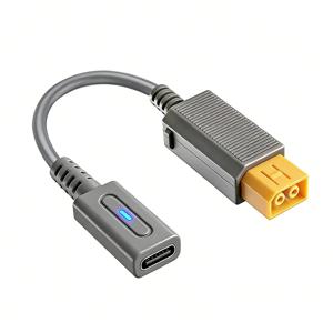 Wii U 콘솔용 12cm Type-C 45W PD 충전 케이블(블루 LED 표시등 포함) USB C 전원 공급 코드