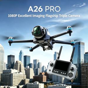 오리지널 A26 Pro GPS 드론 4K HD 우수한 이미징 플래그십 트리플 카메라 FPV 브러시리스 장애물 회피 접이식 쿼드콥터