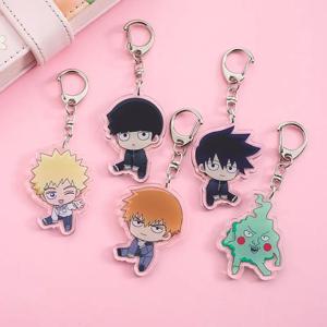 1/5Pcs 애니메이션 피규어 Mob Psycho 100 아크릴 키 체인 귀여운 배낭 펜던트 재미 있은 가방 참 액세서리 장식 휴일 선물