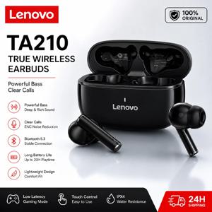 Lenovo TA210 블루투스 무선 헤드폰, 내장 마이크, 충전 포트, 소음 차단 기능, 편안한 착용감, 오버이어 헤드셋, 새 제품