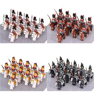 MOC 역사 군사 빌딩 블록 피규어 나폴레옹 전쟁 영국 보병 병사 소총 DIY 브릭 장난감 생일 선물용