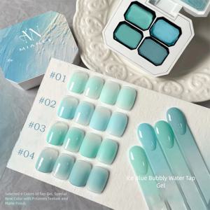 2026년 여름 네일즈 뉴 글레이셔 버블 아이스 클리어 민트 블루 그린 네일 아트 롱래스팅 하이 글로스 멀티 컬러 솔리드 젤 폴리쉬