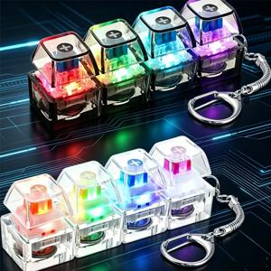 LED 키보드/키체인 피젯 토이 크리스탈 클리커 감각 장난감 스트레스 해소용 키보드 키체인 피젯 가젯 성인용 어린이용
