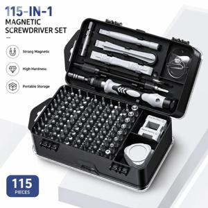 115-in-1 자석 드라이버 세트 고경도 비트 다용도 수리 도구 키트 (휴대폰, 태블릿, 소형 가전, 불규칙 나사용)
