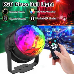 1개입 RGB 디스코 매직 볼 조명, 브래킷과 리모컨 포함, 색상 변경이 가능한 회전식 분위기 조명으로, 가정용 또는 KTV 장식에 적합합니다.