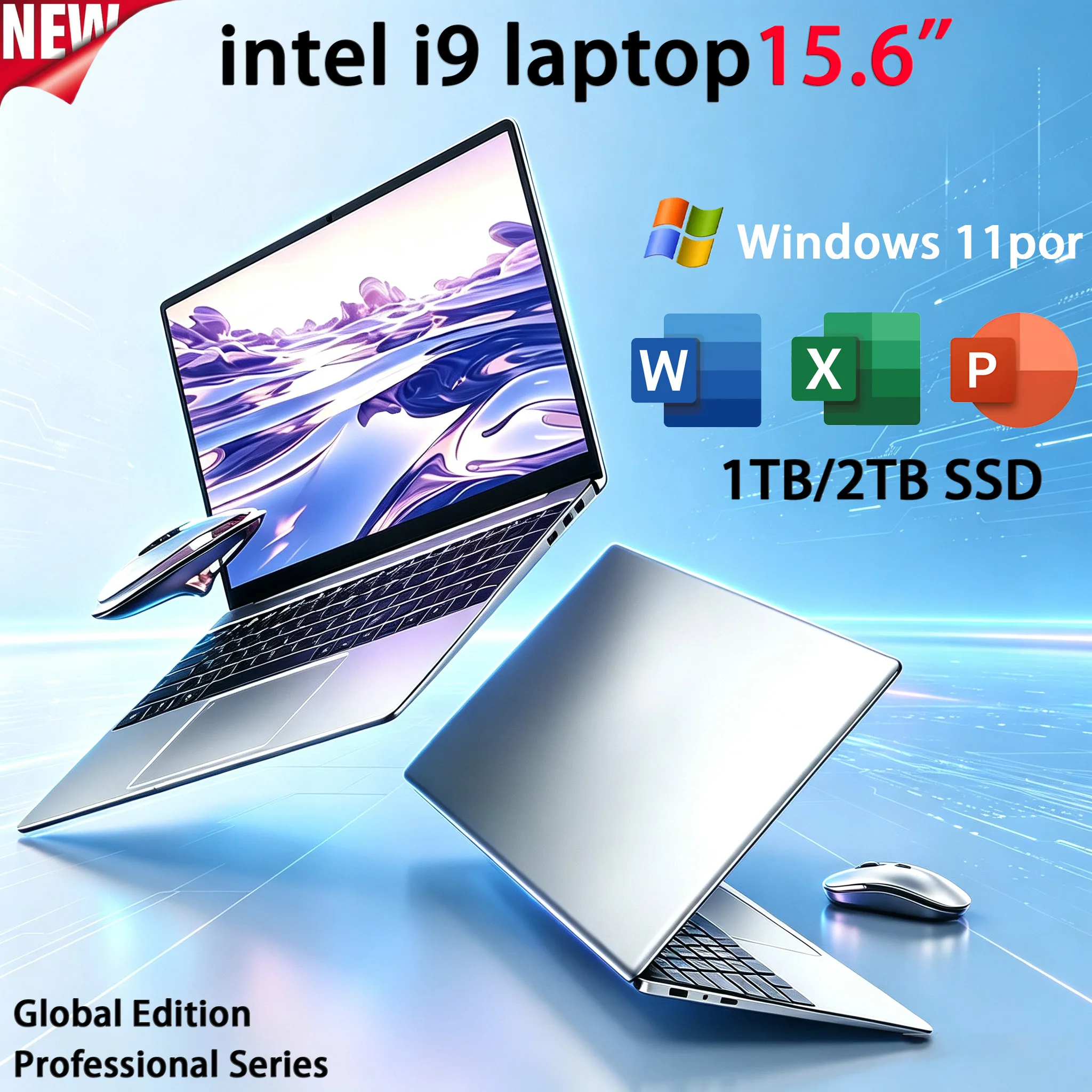 초슬림 노트북, 인텔 코어 i9 10980HK/9900 프로세서, 15.6인치 디스플레이, 32GB RAM, 2TB SSD, 2K 해상도, 게이밍 PC, 사무용/학습용 컴퓨터, 윈도우 11 운영체제.