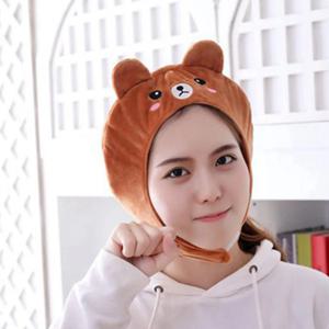 귀여운 곰돌이 모양의 다양한 용도로 활용 가능한 겨울용 모자, 한 가지 사이즈로 대부분의 사람에게 잘 맞습니다. 부활절, 할로윈, 크리스마스 등에 어울리는 동물 모양의 모자입니다.