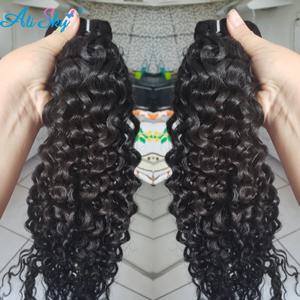 Alisky 곱슬 머리 번들, 생머리 인디언 헤어 번들, 레미 헤어 익스텐션 인모 번들, 블랙 1/3/4 개