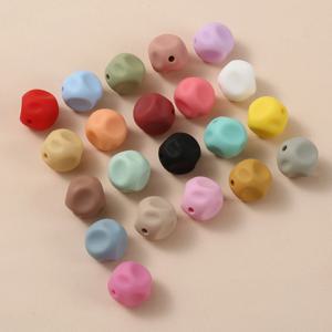 10Pcs 15mm 아기 실리콘 구슬 젖꼭지 체인 느슨한 구슬 신생아 젖니가 남 씹는 장난감 DIY 쥬얼리 액세서리 BPA 무료